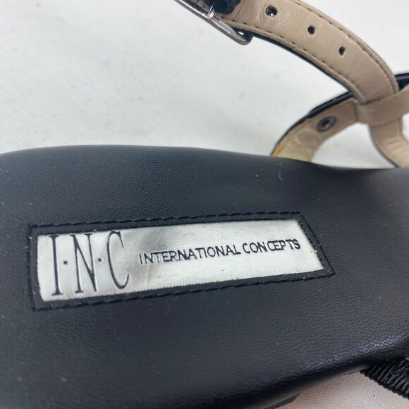 INC International Concepts Silver Womens Flat Sandals 8.5M Strappy Sling Backs - Picture 5 of 9